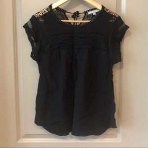 Like new! Anthro black lace top
